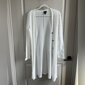 Women’s Knit Cardigan with Button Closure in Cream - Size Large